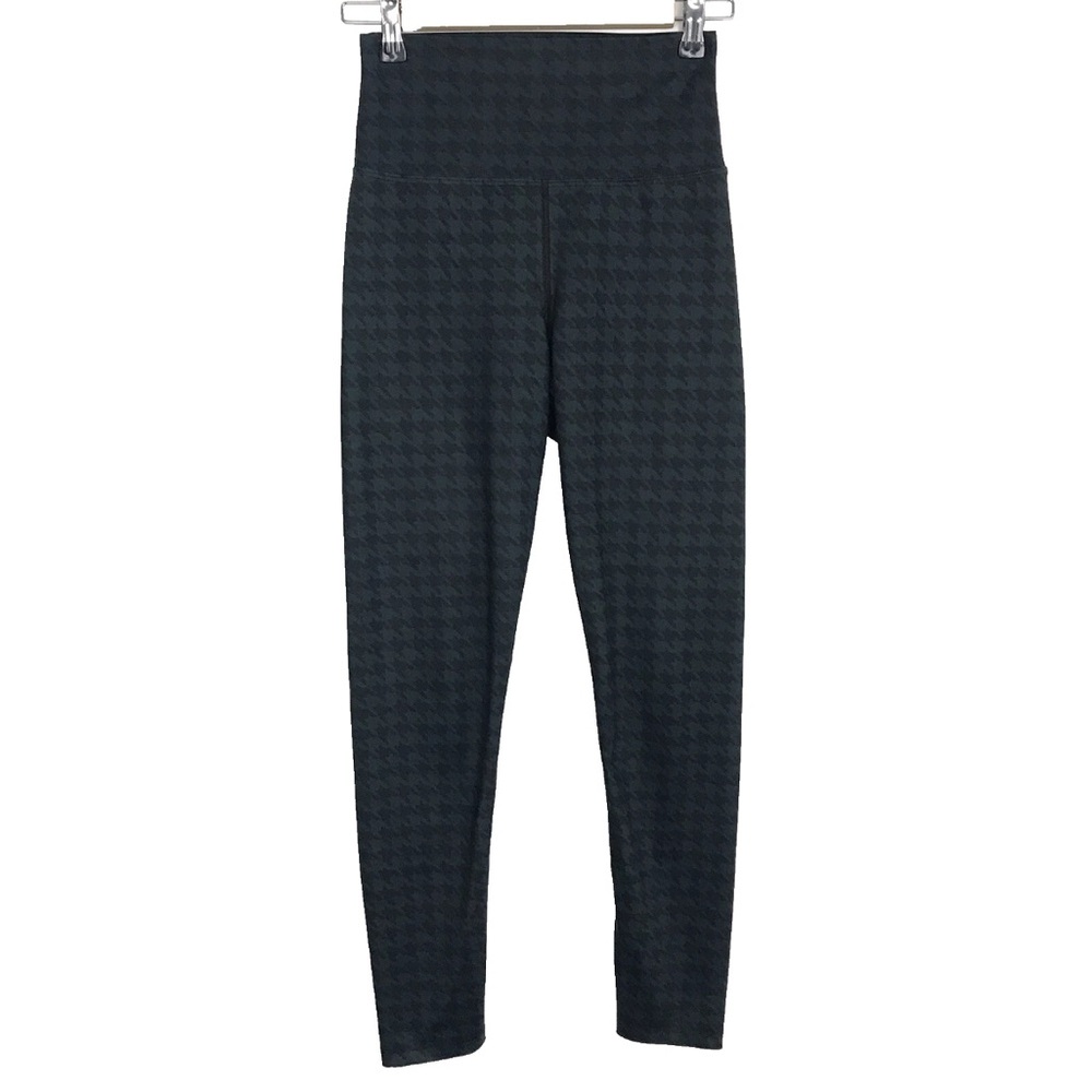 Beach Riot Green & Black Houndstooth High Rise Leggings